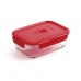 Porta pranzo Ermetico Luminarc Pure Box Rosso 16 x 11 cm 820 ml Vetro (6 Unità)