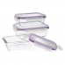 Set Lunchboxen Quid Frost (3 pcs) Transparant Glas 3 Onderdelen