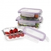 Set Lunchboxen Quid Frost (3 pcs) Transparant Glas 3 Onderdelen