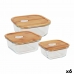 Set 3 Lunchboxen Quttin Vierkant Bamboe (6 Stuks)