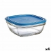 Fiambrera Cuadrada con Tapa Duralex FreshBox Azul 3 L 23 x 23 x 9 cm (4 Unidades)