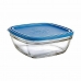 Fiambrera Cuadrada con Tapa Duralex FreshBox Azul 3 L 23 x 23 x 9 cm (4 Unidades)