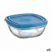 Porta Pranzo Quadrato con Coperchio Duralex FreshBox Azzurro 300 ml 11 x 11 x 5 cm (12 Unità)