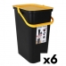 Recycling Waste Bin Tontarelli Moda Yellow Black 24 L (6 Units)