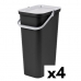 Recycling prullenbak Tontarelli Moda Wit Zwart 38 L (4 Stuks)