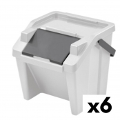 Caixote de Lixo para Reciclagem Tontarelli Moda 24 L Branco Preto (6  Unidades)