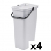 Odpadkový kôš na recyklovanie Tontarelli Moda 38 L Biela (4 kusov)