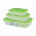 Set di 3 scatole porta pranzo Tontarelli Family Verde Rettangolare 29,6 x 19,8 x 7,7 cm (20 Unità)