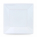 Set of reusable plates Algon Squared White Plastic 23 x 23 x 2 cm (24 Units)