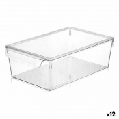 Caja Multiusos 3 Piezas Cristal Dorado Metal 20 X 20 X 12 Cm (3 Unidades)