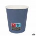 Set de Vasos Algon Cartón Desechables 200 ml Azul 36 Unidades (24 Piezas)