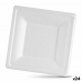 Conjunto de pratos Algon Descartáveis Branco Cana-de-açúcar Quadrado 26 cm (24 Unidades)