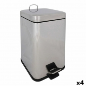 Cubo de basura CONFORTIME Plateado Metal 4 Unidades 12 L 25 x 39 cm (25 x 25  x 39 cm)