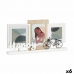 Cadre photo Happy 3 photos Marron Blanc Bois MDF (40 x 21 x 6 cm) (6 Unités)