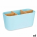 Tandenborstelhouder Berilo B9045-BLUE Blauw Bamboe Polypropyleen 21 x 10 x 9 cm (6 Stuks)