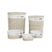 Mandenset DKD Home Decor Beige vlechtwerk 51 x 37 x 56 cm 52 x 38 x 56 cm (5 Onderdelen)