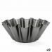 Flan Mould Quid Sweet Grey Black Metal 23 x 9 cm (12 Units)