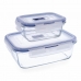 Lunchlådor, set Luminarc Pure Box Glas Dvobarvna (2 Delar)