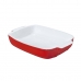 Pirofila da Forno Pyrex Signature Bianco Rosso Ceramica Rettangolare 29 x 19 x 7 cm (6 Unità)