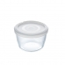 Cutie rotundă pentru prânz cu capac Pyrex Cook&freeze 600 ml 12 x 12 x 9 cm Transparent Sticlă Silicon (8 Unități)