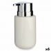 Dozator Mila Berilo J1017-A-BLANCO Bela Srebrna Kovina Keramika 300 ml 7 x 14,5 x 8,5 cm (6 kosov)