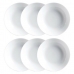 Set de Platos Luminarc Diwali 6 pcs Blanco Vidrio