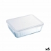 Obdélníkový svačinový box na zavírání Pyrex Cook & Freeze 25 x 20 cm Transparentní Silikonové Sklo 2,6 L (6 kusů)