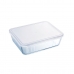 Cutie de prânz dreptunghiulară cu capac Pyrex Cook & Freeze 25 x 20 cm Transparent Silicon Sticlă 2,6 L (6 Unități)