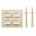 Set za sushi DKD Home Decor Metal Bambus Bijela Prirodno Orijentalno 30 x 40 cm 28 x 22 x 2,5 cm (9 Dijelovi)