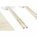 Set za sushi DKD Home Decor Metal Bambus Bijela Prirodno Orijentalno 30 x 40 cm 28 x 22 x 2,5 cm (9 Dijelovi)