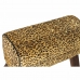 Fotpall DKD Home Decor Svart Trä Brun Läder Leopard (67 x 30 x 51 cm)