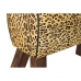 Fotpall DKD Home Decor Svart Trä Brun Läder Leopard (67 x 30 x 51 cm)