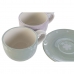 Conjunto de Chávenas de Café DKD Home Decor Azul Branco Verde Lilás Metal Dolomite 180 ml