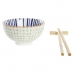 Sushisett DKD Home Decor Hvit Bambus Steintøy Orientalsk 30 x 21 x 7 cm (6 Deler)