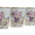 Virágcserép Készlet DKD Home Decor Bézs szín Rózsaszín PVC Alumínium Shabby Chic 38 x 12 x 14 cm (3 Darabok)