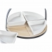 Conjunto para Aperitivos DKD Home Decor Branco/Preto Metal Bambu Grés Loft 4 Peças 21,5 x 21,5 x 14 cm