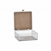 Ozdobná krabica DKD Home Decor Biela Gaštanová Drevo Kov Aluminium 16 x 16 x 6 cm