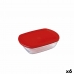 Lancheira Retangular com Tampa Ô Cuisine Cook&store Ocu Vermelho 400 ml 17 x 10 x 5 cm Vidro Silicone (6 Unidades)