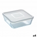 Čtvercový svačinový box s víkem Pyrex Cook & Freeze 2 L 19 x 19 cm Transparentní Silikonové Sklo (4 kusů)