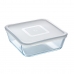 Čtvercový svačinový box s víkem Pyrex Cook & Freeze 2 L 19 x 19 cm Transparentní Silikonové Sklo (4 kusů)