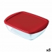 Lancheira Retangular com Tampa Pyrex Cook & Store Retangular 2,5 L Vermelho Vidro (5 Unidades)