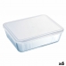 Suorakulmainen eväsrasia kannella Pyrex Cook & Freeze 19 x 14 x 5 cm 800 ml Läpinäkyvä Silikoni Lasi (6 osaa)