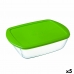 Cutie de prânz dreptunghiulară cu capac Pyrex Cook&store Px Verde 2,5 L 28 x 20 x 8 cm Sticlă Silicon (5 Unități)