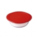 Ronde Lunchtrommel met Deksel Ô Cuisine Cook & Store 21 x 21 x 7 cm Rood 1,1 L Siliconen Glas (5 Stuks)