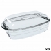 Serving Platter Ô Cuisine Rectangular With lid 1,6 L 2,9 L Transparent Glass (3 Units)