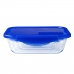 Hermetisk madkasse Pyrex Cook & Go 20,5 x 15,5 x 6 cm Blå 800 ml Glas (6 enheder)