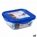 Hermetisk Lunsjboks Pyrex Cook & go 21 x 21 x 9 cm Blå 1,9 L Glass (6 enheter)