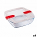 Hermetična Škatla za Malico Pyrex Cook & Heat 25 x 22 x 7 cm 2,2 L Prozorno Steklo (4 kosov)