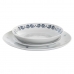 Pusdienas Aprīkojuma Komplekts DKD Home Decor Zils Balts Porcelāns 18 Daudzums 27 x 27 x 3 cm