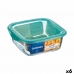 Firkantet Lunsjboks med Lokk Luminarc Keep'n Lagon 10 x 5,4 cm Turkis 380 ml Flerfarget Glass (6 enheter)